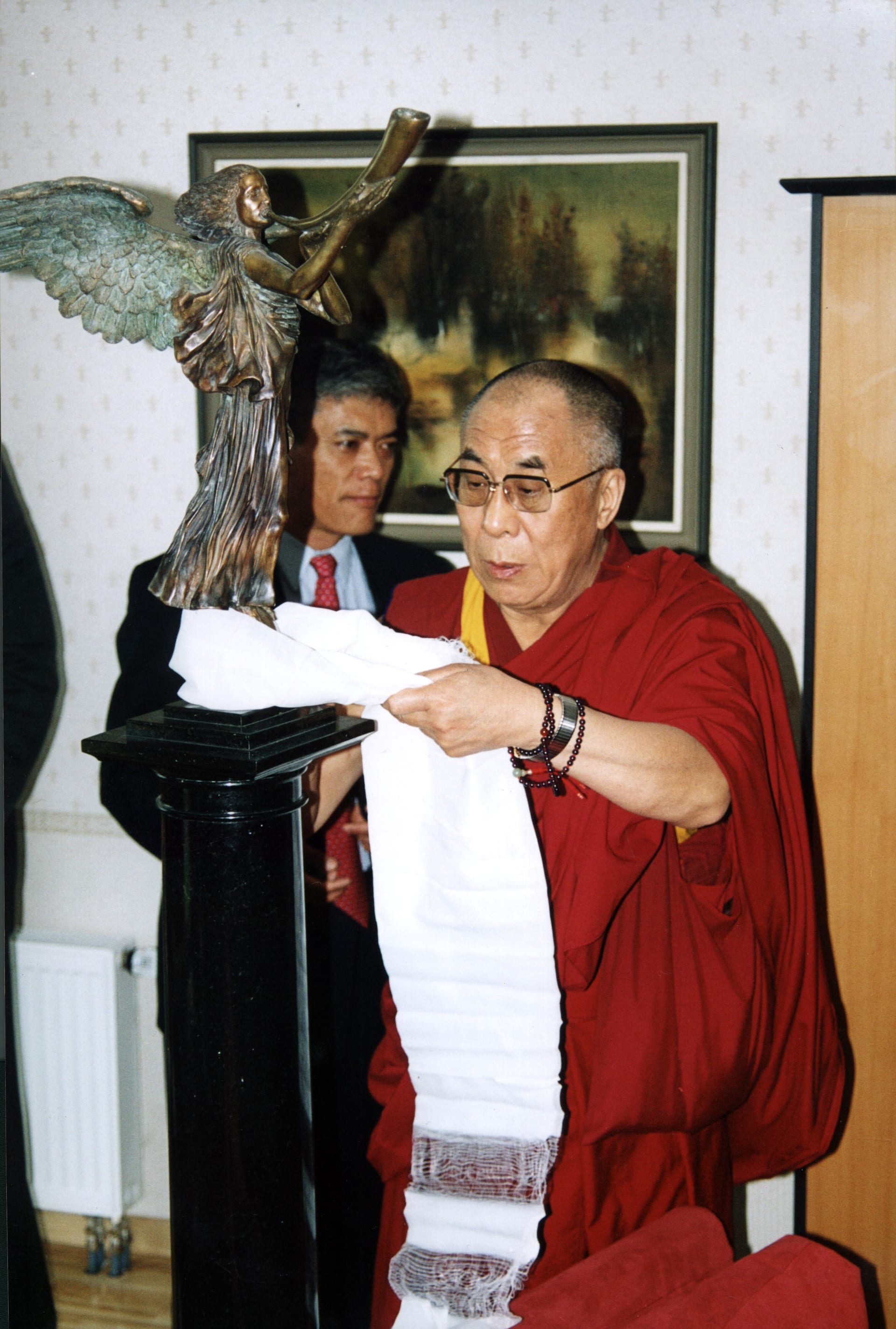 Dalai Lama prie Užupio Angelo.