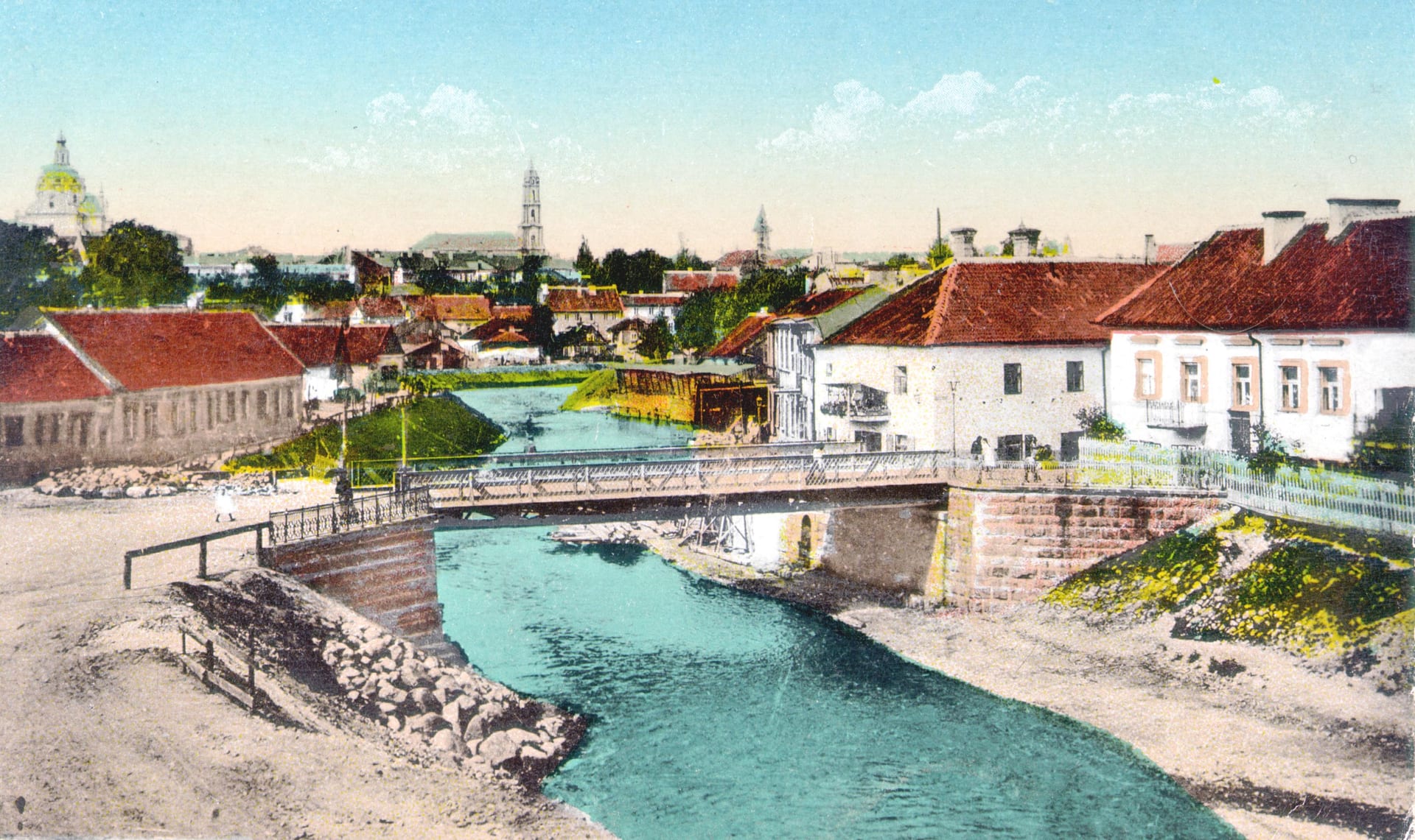 Istorinis tramvajaus tilto atvirukas.
