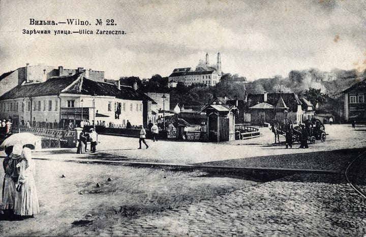 Istorinis Zarzeczna gatvės atvirukas.